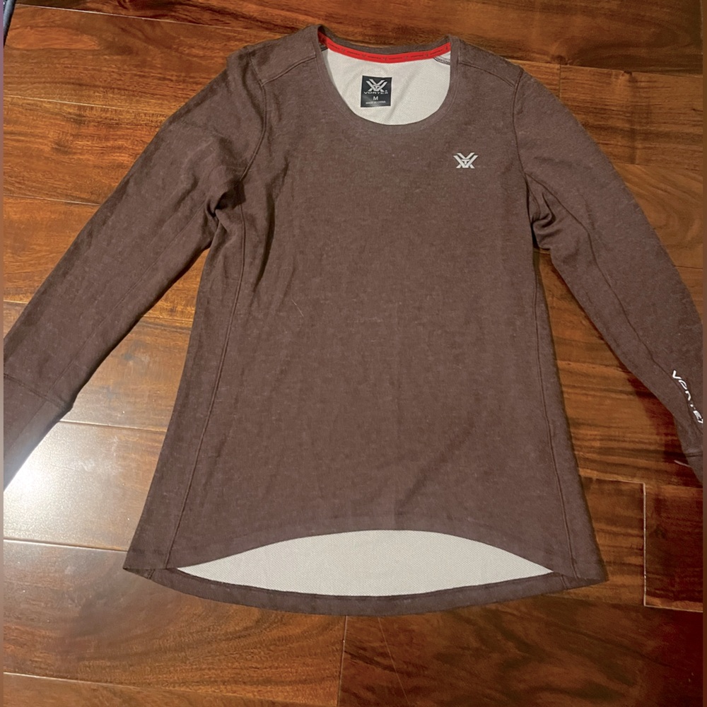 Vortex long sleeve shirt, burgundy, size medium, wool blend